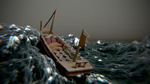 Sushi Boat in the Ocean preview image